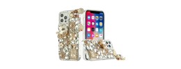 For iP15 Pro Max Full Diamond with Ornaments Case Cover - Ultimate Multi Ornament Black