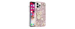 For iP15 Pro Max Full Diamond with Ornaments Case Cover - Ultimate Multi Ornament Pink
