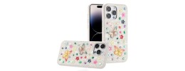For iP15 Pro Max Full Diamond with Ornaments Hard TPU Case Cover - Colorful Ornaments with Heart