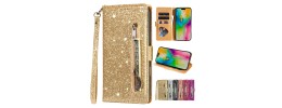 For iP15 Pro Max Gem Glitter Diamond Transparent Hard Colorful TPU Hybrid Case - Rose Gold