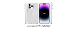 For iP15 Pro Max Glitter Ultra Thick 3mm Transparent Hybrid Case Cover - Clear