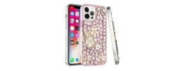 For iP15 Pro Max Jewel Full Diamond Bling Case Cover - Pink