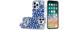 For iP15 Pro Max Jewel Full Diamond Bling Case Cover - Blue