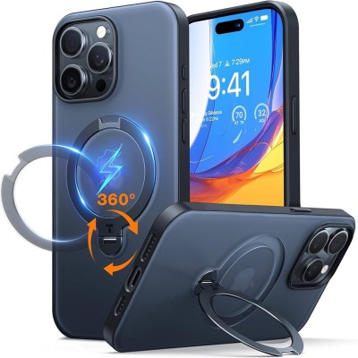 For iP15 Pro Max Lone Unique Magnetic Ring Stand Hybrid - Blue