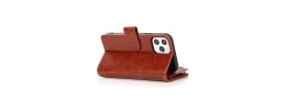 For iP15 Pro Max Luxury Wallet Card ID Zipper Money Holder Case Cover - Brown