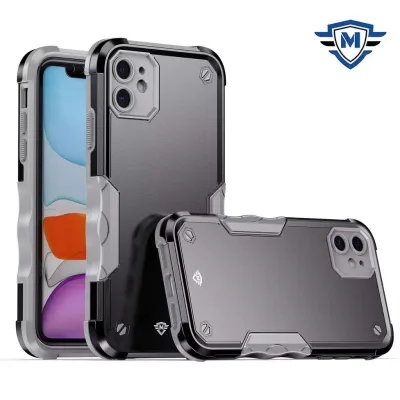 For iP15 Pro Max METKASE Exquisite Tough Shockproof Hybrid in Slide-Out Package - Grey/Black