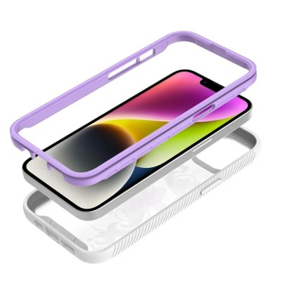 For iP15 Pro Max METKASE Premium Exotic Design Hybrid Case in Slide-Out Package - Purple Lily