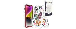 For iP15 Pro Max METKASE Premium Exotic Design Hybrid Case in Slide-Out Package - Rose Pink Floral