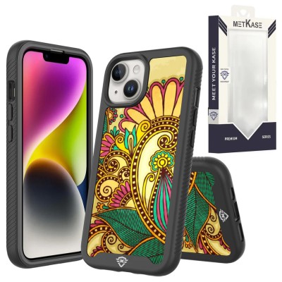 For iP15 Pro Max METKASE Premium Exotic Design Hybrid Case in Slide-Out Package - Tropical Romantic Colorful Roses Floral