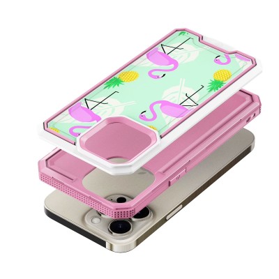 For iP15 Pro Max METKASE Premium RANK Design Fused Hybrid in Slide-Out Package - Flamingo