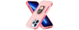 For iP15 Pro Max Magnetic Ring ShockProof 4-Time Injection Strong Hybrid - Pink