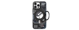 For iP15 Pro Max Magnetic Ring Stand Classic Design FULL Camera Protection Hybrid Case - Black