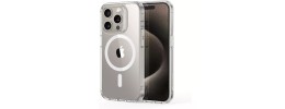 For iP15 Pro Max Metal Chrome Kickstand [Magnetic Circle] Shockproof Matching Camera Hybrid - Clear
