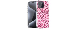 For iP15 Pro Max Novelty Full Diamond All Around Transparent Hybrid Case - Light Pink