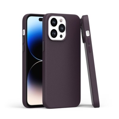 For iP15 Pro Max PU Leather with inner [Magnetic Circle] Colored Metal Buttons - Black