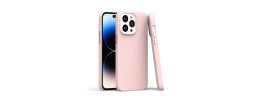 For iP15 Pro Max PU Leather with inner [Magnetic Circle] Colored Metal Buttons - Rose Pink