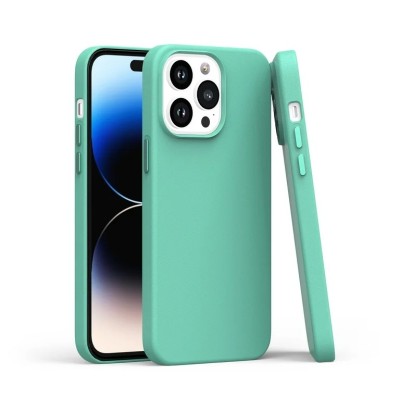 For iP15 Pro Max PU Leather with inner [Magnetic Circle] Colored Metal Buttons - Teal