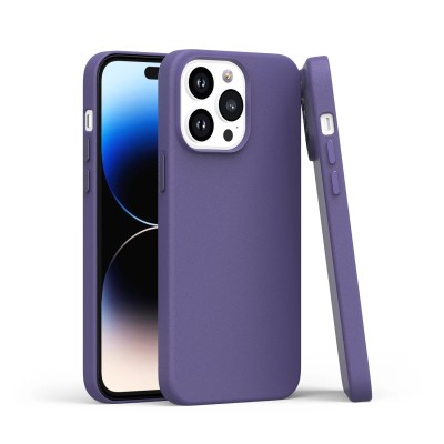 For iP15 Pro Max PU Leather with inner [Magnetic Circle] Colored Metal Buttons - Wisteria