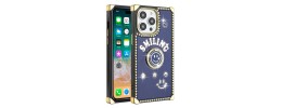 For iP15 Pro Max Passion Square Hearts Smiling Diamond Ring Stand Case Cover - Blue