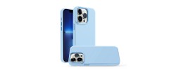 For iP15 Pro Max Premium LIQUID Silicone with Metal Buttons and Camera Edges Case Cover - Light Blue