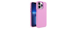 For iP15 Pro Max Premium LIQUID Silicone with Metal Buttons and Camera Edges Case Cover - Pink