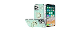 For iP15 Pro Max Rhombus Bling Glitter Diamond Case Cover - Green