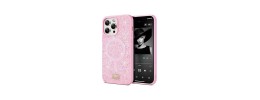 For iP15 Pro Max Rhombus Bling Glitter Diamond Case Cover - Rose Pink