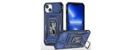 For iP15 Pro Max Robust Magnetic Kickstand Hybrid Case Cover - Blue