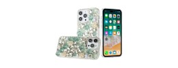 For iP15 Pro Max Rose Flower Full Diamond Bling Stones - Green