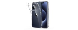 For iP15 Pro Max Shockproof Transparent Thick TPU Case Cover - Clear