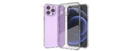 For iP15 Pro Max Simple Basic Minimalistic Transparent Clear Thick TPU Case Cover - Clear