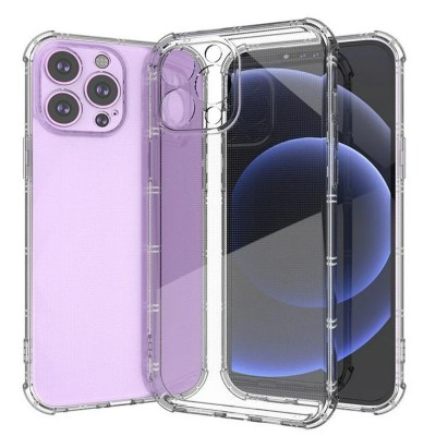 For iP15 Pro Max Simple Basic Minimalistic Transparent Clear Thick TPU Case Cover - Clear