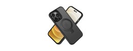 For iP15 Pro Max Skin Touch Feel HQ [Magnetic Circle] Kickstand Hybrid - Black