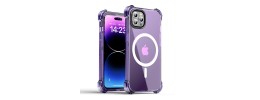 For iP15 Pro Max Skin Touch Feel HQ [Magnetic Circle] Kickstand Hybrid - Purple