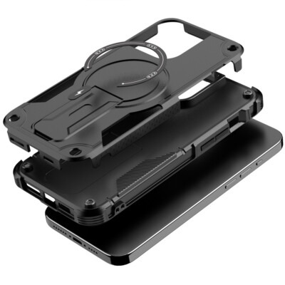 For iP15 Pro Max Sturdy Bracket Kickstand Magnetic Hybrid - Blue