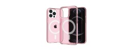 For iP15 Pro Max Sturdy Ultra [Magnetic Circle] Thick 3mm Transparent Hybrid - Pink