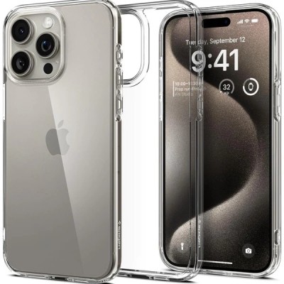 For iP15 Pro Max Sturdy Ultra Thick 3mm Transparent Hybrid Case Cover - Clear