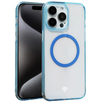 For iP15 Pro Max Thick Transparent [Magnetic Circle] Shockproof Hybrid - Clear