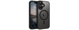 For iP15 Pro Max Transparent Clear Hybrid with Matching Metal Buttons and Camera Protection - Black