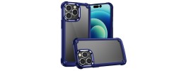 For iP15 Pro Max Ultimate CaseX Transparent Hybrid Case with Metal Buttons And Camera Edges - Black