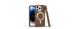 For iP15 Pro Max Ultimate Quality PU Leather Hybrid Case Cover - Coffee