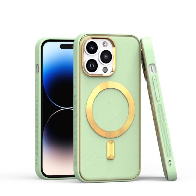 For iP15 Pro Max Ultimate Quality PU Leather Hybrid Case Cover - Teal