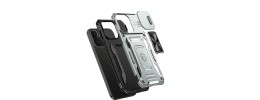 For iP15 Pro Max Utter Tough Metal Ring Movable Camera Window Hybrid Case Cover - Gray