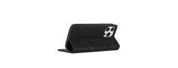 For iP15 Pro Max Wallet Premium PU Vegan Leather ID Multiple Card Holder Money with Strap - Black