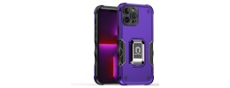 For iP15 Pro Max OPTIMUM Magnetic Ring Stand Hybrid Case Cover - Dark Purple
