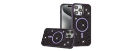 For iP15 Pro Max Diamond [Magnetic Circle] with CD Pattern Hybrid - Purple