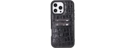 For iP16 PM Croc Bling Case - Black