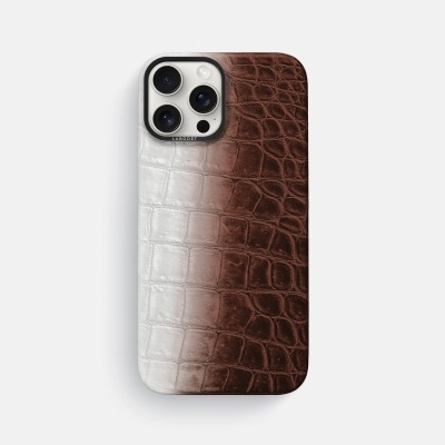 For iP16 PM Croc Bling Case - Brown
