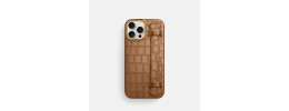 For iP16 PM Croc Bling Case - Gold