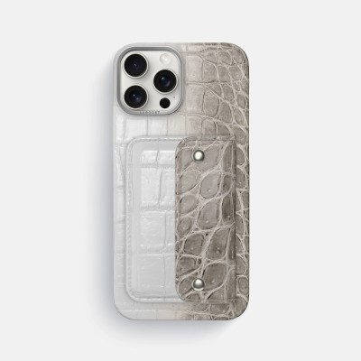 For iP16 PM Croc Bling Case - Gray